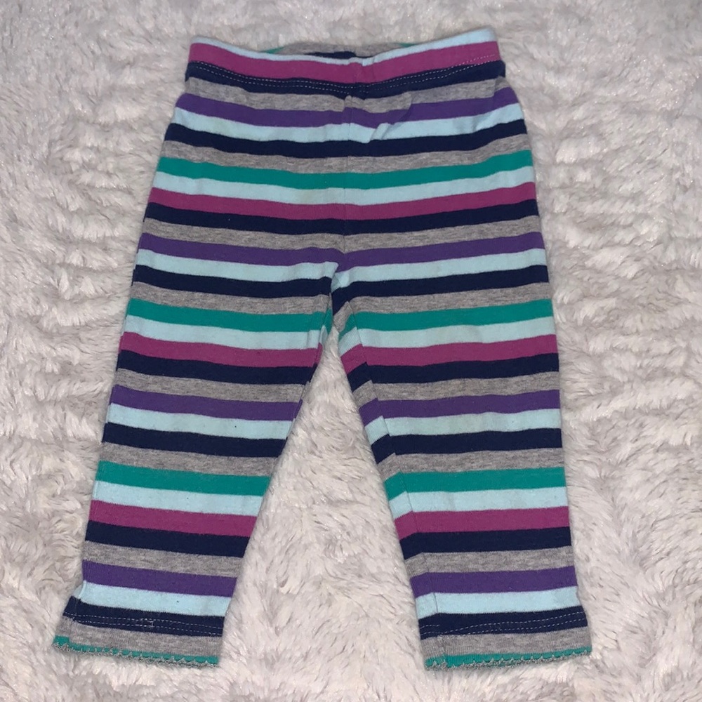 (3 for $10) Carter’s 6 month striped colourful leggings baby girl clothing 100%